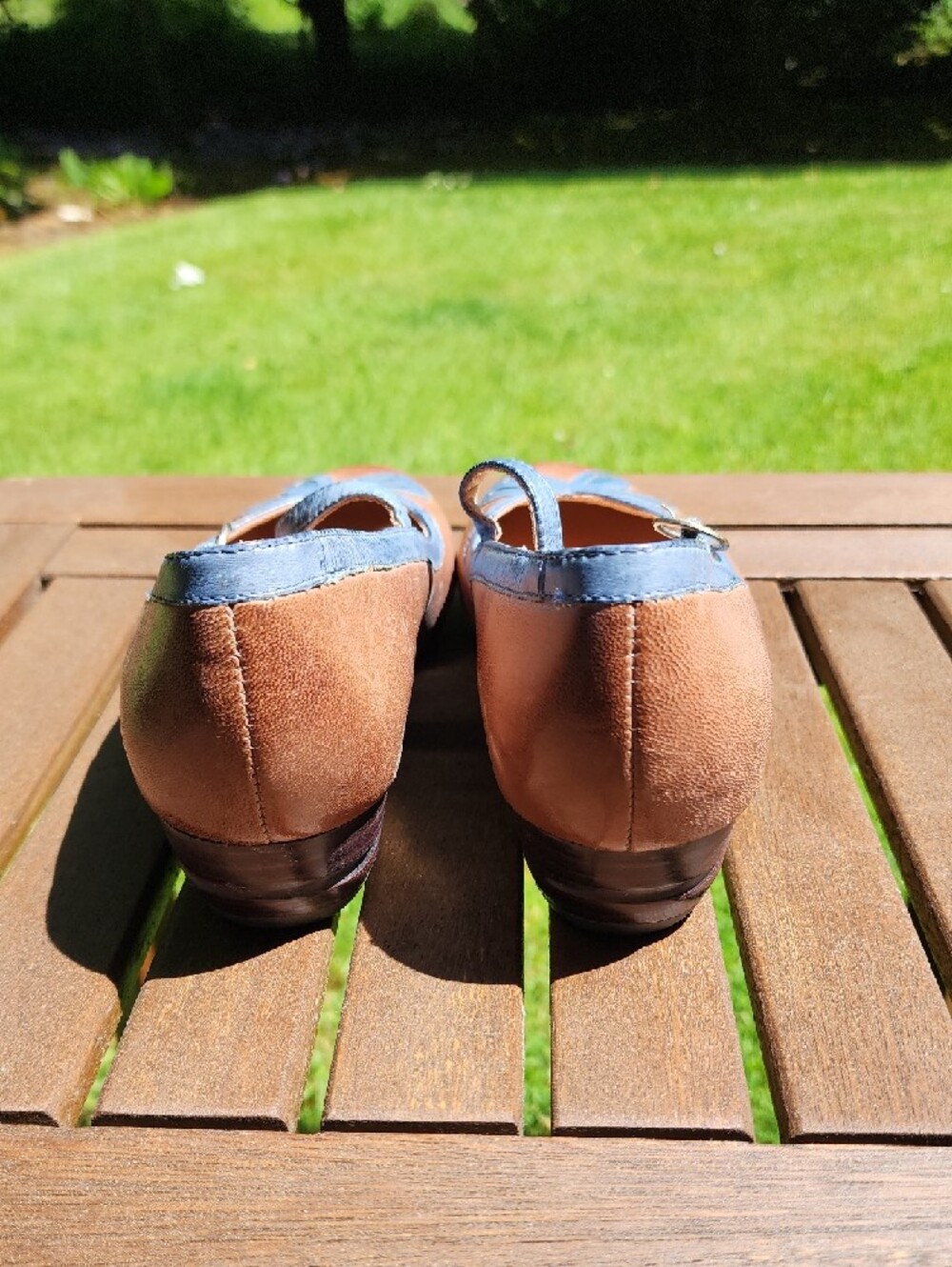 Miz Mooz Brown and Blue Mary Janes - Picture 4 of 5